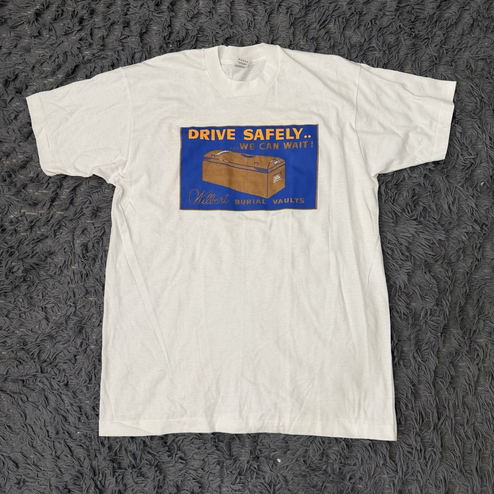 Vintage 90s Silver Burial Vaults Promo Shirt Men's Size Xl Death Funny Humor USA